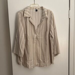 SHEIN Beige Striped Blouse